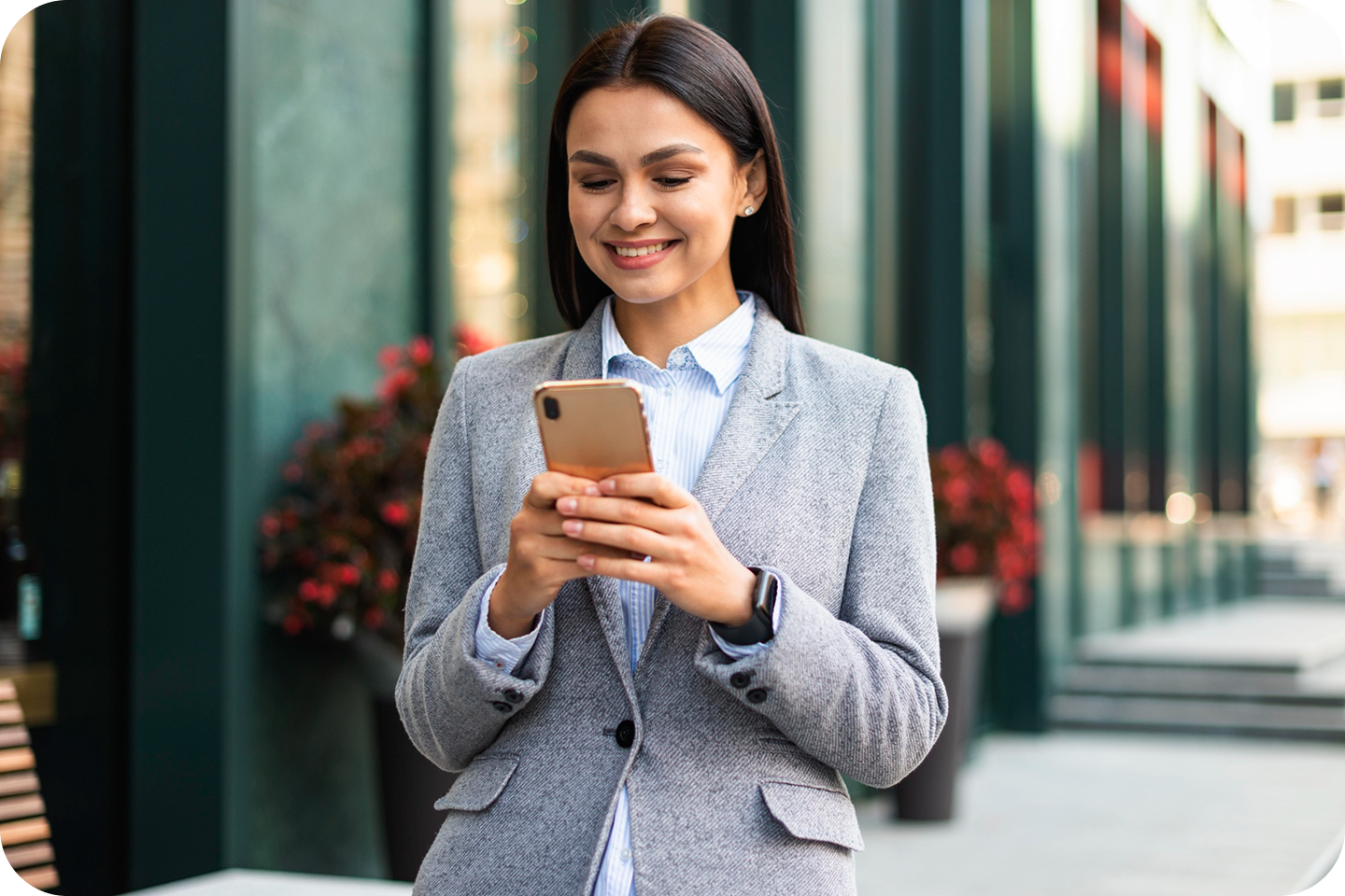 Professional woman using mobile device