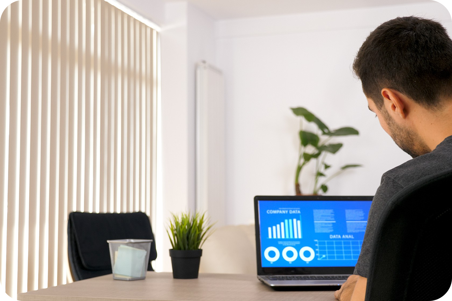 Business professional working with data analytics