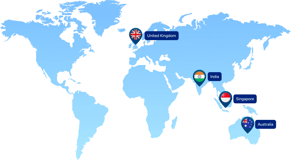 World map showing our office locations